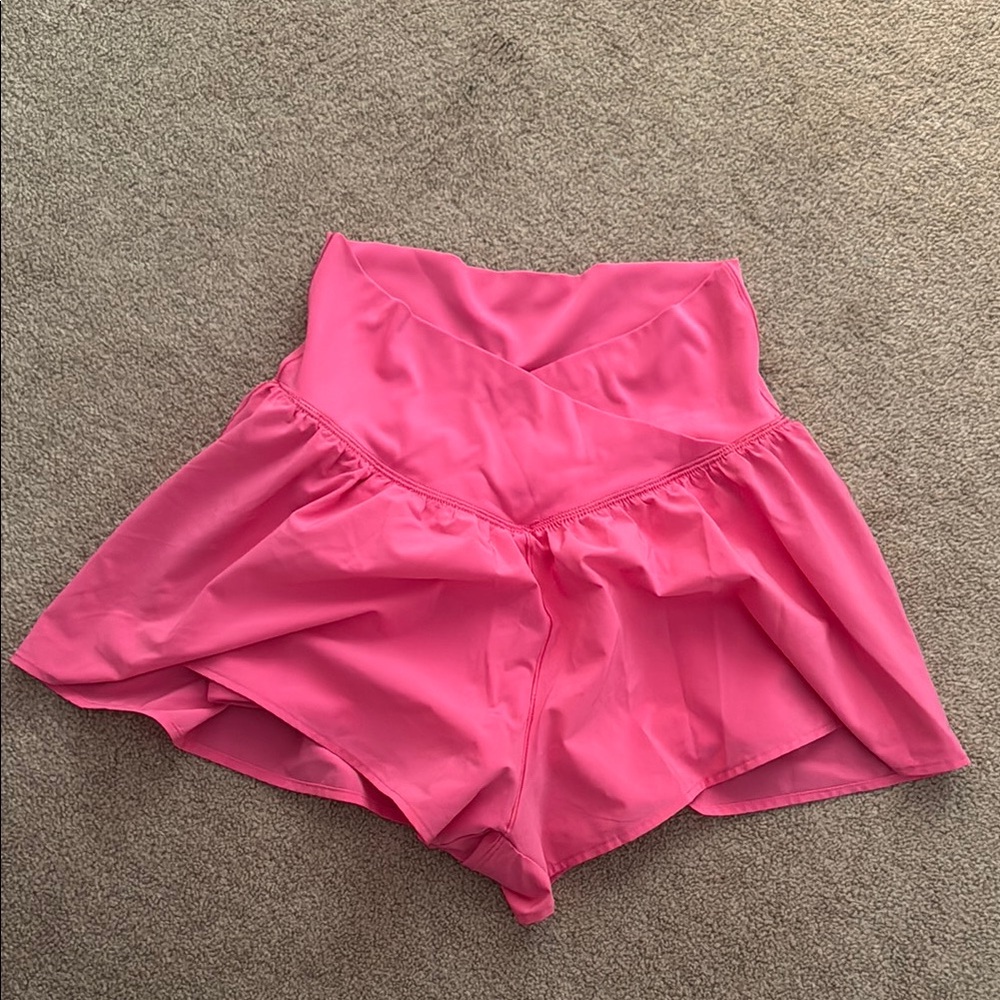 Aerie pink crossover shorts